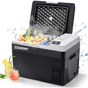EUHOMY 31QT 12 Volt Refrigerator, Electric Cooler, Usable Battery, -4℉~68℉, 32 QT