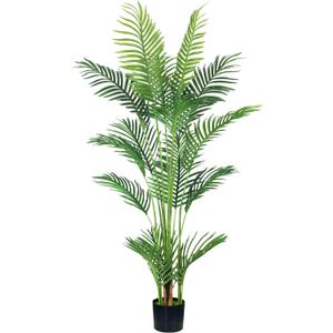 4.5FT Artificial Palm Tree,Faux Areca Palm Plant with Real Touch Leaves and Adjustable Branches,Fake Tropical Palm Tree for Home Office Indoor Outdoor Modern Decoration