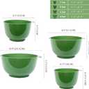 BoxedHome 4 Quart Large Plastic Mixing Bowls, Microwave Safe Mixing Bowl Set with Pour Spout, Nesting Bowls for Space Saving Storage(Grass Green)