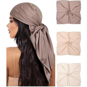 AWAYTR 3Pcs Satin Hair Scarves Silk Bandana Scarf Headscarf Silk Feeling Scarf for Women