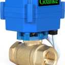 Motorized Ball Valve 3/4", Standard Port, Electric Brass Ball Valve, 9-24V AC/DC, 2 Wire Auto Return, Electric Shut Off Ball Valves