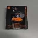 Skullcandy Push Play Active Wireless Earbuds, Bluetooth Headphones, Noise Isolating Fit, 34 Hrs Battery, Secure-Fit Over-Ear Hanger, Sweat Water Resistant, Microphone for iPhone Android - Black/Orange