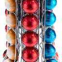 ZCDCP Nespresso Pod Holder, Vertuo Pod Holder Carousel Stand Storage with 360 Degree, Chrome Coffee Pod Holder Organizer for Nespresso Vertuo, 60 Pods