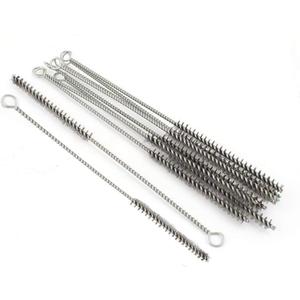 YXQ 10mm Tube Brush Stainless Steel Wire Bottle 11.4 inch Long-Handle Stiff Bristle Cleaning 12pcs