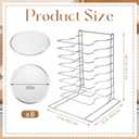 Zhehao Pizza Rack 8 Tiered Stand 16.7'' H x 12'' L x 12'' W and 8 Pcs Pans with Holes, Aluminum Baking Set for Easy Storage and Baking Multiple Pizzas