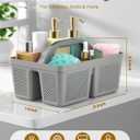 4 Pack Portable Shower Caddy, Integrated Handle, Reinforced Plastic, Organizer Storage Bathroom Supplies and Beauty Products, Cleaning Supplies, Shower Basket for Home, Dorm, Shelf and Cabinet