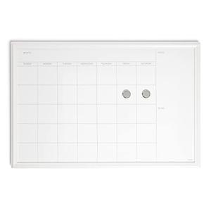 U Brands Farmhouse Dry Erase Calendar White Board with White Frame Set, Office Supplies, with Magnets, 20” x 30”, 3 Pieces