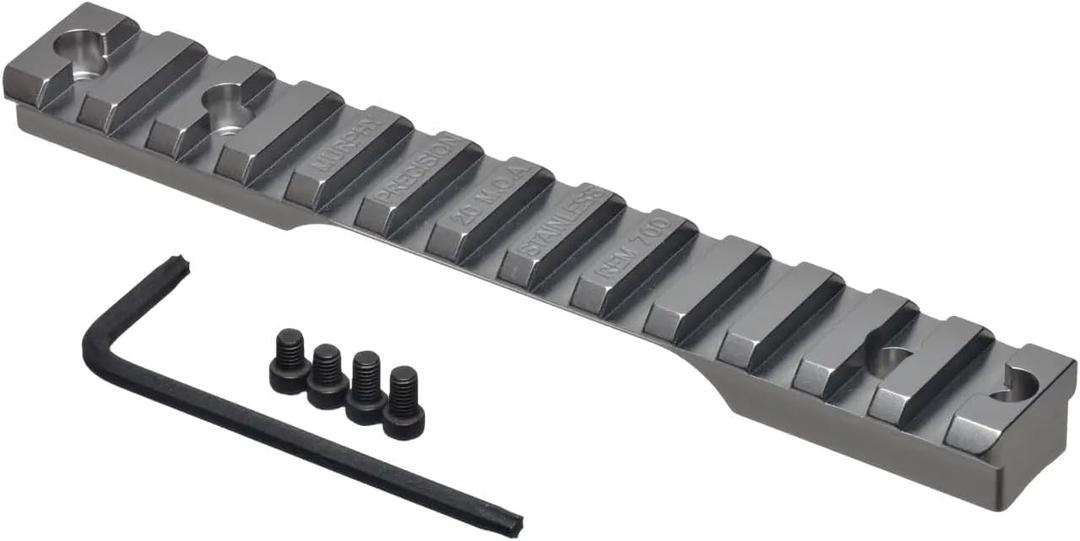 Gotical - Remington 700 Short Action Rail, Black Anodized, Weight: Stainless: 4.99oz, Titanium: 2.79oz Length: 5.454" Front Height: .343" Rear Height: .460" Durable. 20MOA Configuration