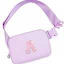 Birthday Gifts Easter Basket Stuffers for Girls, 4 5 6 7 8 9 10 11 12 13 14 Year Old Girl Gifts for Teens Sister Her, Initial Fanny Pack Belt Bag Crossbody Bag Trendy Stuff for Girls (Lavender, A)