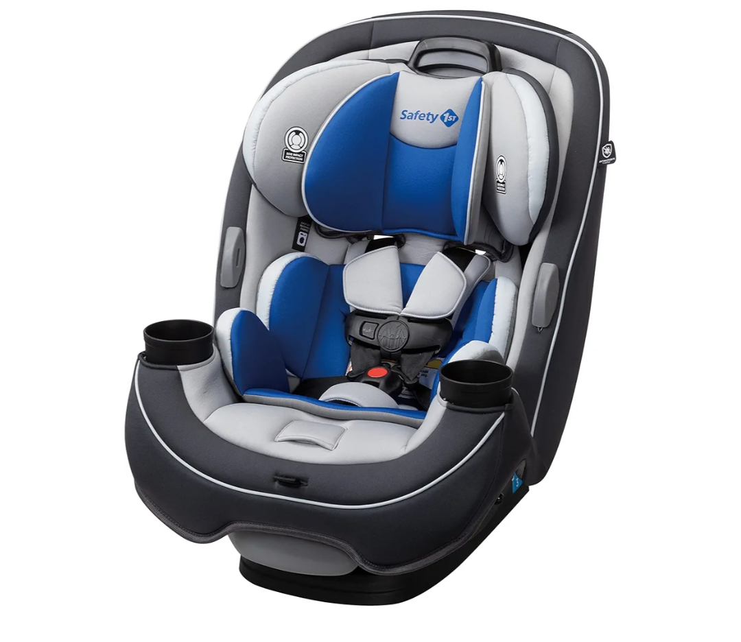 Safety 1st Grow and Go All-in-One Slim Convertible Car Seat, Rear Facing, 5-40 lbs, Forward Facing (30–65 lbs), High Back Booster Seat 40-100 pounds, Carbon Wave