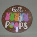 Easter Bunny Eggs Welcome Wood Hanging Sign Door Decorations for Home, Easter Hello Peeps Wooden Sign Decor for Home Office Front Door