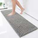Arotive Luxury Chenille Bathroom Rug Mat, Extra Soft Thick Absorbent Shaggy Bath Rugs, Non-Slip Machine Wash Dry, Plush Bath Mats for Bathroom, Shower and Tub, 47x17, Grey