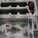 Electric Train Sets Remote Control for Kids Metal Alloy Christmas Train Toys Steam Locomotive Glowing Passenger Carriages Luxury Tracks Light & Sounds Rechargeable Birthday Gifts for Boys Girls Green