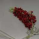 ICBOX 4pcs Red Delphinium Artificial Flowers 33.5in Long Stem Larkspur Fake Silk Flowers for Tall Vase Faux Flowers for Home Wedding Baby Shower Floral Arrangement Centerpiece Table Decor (Dark Red)