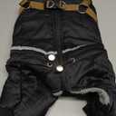 BRKURLEG Black Dog Coat with Harness, Dog Winter Jacket, Dogs Onesie Body Warm Jackets, Small Dogs Winter Coats Reflective Windproof Warm Cold Weather Coats, Pet Waterproof Jacket Hiking, Size: M