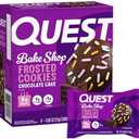 Quest Nutrition Frosted Protein Cookies, Chocolate Cake, 1g Sugar, 11g Protein, 2g Net Carbs, Gluten Free, 8 Cookies, Set of 2, BBD:02/20/2026