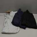 3 Packs Teen Girls Sweatpants Wide Leg Drawstring Baggy Pants Straight Leg Athletic Trousers with Pockets Size 5-14 (9-10 Years, Navy Blue, Light Heather Gray, Black)