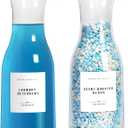 GIXSEGIE Laundry Detergent Dispenser Bottle 40oz with Waterproof Label for Laundry Detergent Soap Fabric Softener Bleach Scent Booster Beads, Sturdy PET Bottle for Laundry Room Decor 2 Pack White