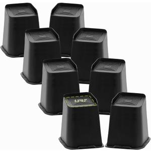 Bed Risers 8 inch Heavy Duty, Oversized Furniture Riser for Couch Sofa Table Chair Leg Frame Dorm, Support up to 6000 Lbs (Black, 4 Pack, 8 inch)