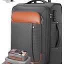 UKEIN Expandable Carry On Luggage 22x14x9 Airline Approved, 20Inch Softside Carry On Suitcase with Wheels & TSA Lock, Travel Suitcase with 4-Piece Packing Bags for Women Men (Grey, Carry on 20in)