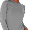 Thermajane Long Sleeve Thermal Shirts for Women Cold Weather, Womens Thermal Underwear Tops, Base Layer Women Thermal (Grey, X-Small)