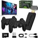 Wireless Retro Game Console, Retro Game Stick with Built-in 9 Emulators, 64GB,20,000+ Games, Plug and Play TV Video Gaming Stick with Dual 2.4G Wireless Controllers