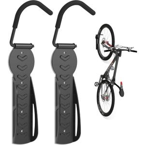 suptek 2 Packs of Vertical Bike Rack Wall Mount - Heavy Duty Garage Bike Hanger for Indoor Storage, Easy to Hang and Detach, Supports Up to 132 lb, BYPA01-2