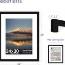 24X30 Poster Frame, Display Pictures 18X24 with Mat or 24X30 Without, Wall Hanging Frames, Black, 3 Pack