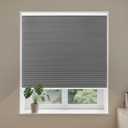 Allesin Cordless Blackout Cellular Shades, Honeycomb Blinds for Windows, Thermal Insulated & Noise Dampening, Room Darkening Window Coverings for Bedroom & Nursery, Gray, 27" W x 64" H
