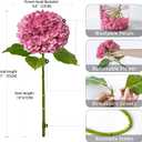 ZYTUYO 4 Pcs Real Touch Magenta Hydrangeas Artificial Flower 21 inches Realistic Faux Latex Hydrangeas Flower for Home Decor Kitchen Living Room Spring Table Wedding Xmas Arrangement
