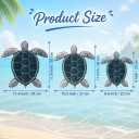 Lumncomfor Wooden Sea Turtle Wall Decor Coastal Wall Art 3 Pcs Rustic Beach Wall Art Set for Bathroom Bedroom Ocean Theme Decorations Wood Cutouts for Living Room Pool House