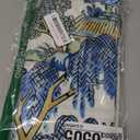 Chinoiserie Pillow Covers 22x22 Inch Set of 2, Asian Scenic Blue and Kelly Green Throw Pillows Farmhouse Chinoiserie Outdoor Decorative Pillowcase Linen Cushion Cover for Home Sofa Bedroom