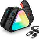 i-Blason Charging Dock for Nintendo Switch 2 Joycon Controller, [7 Adjustable RGB Lighting] [Magnetic Design] 4 in 1 Fast Charger Station for Switch 2 Joycon with LED Indication & Type-C Charger Cable