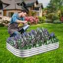 RAYKEEP 4x3x1ft Galvanized Raised Garden Beds, Pack of 01 - Silver