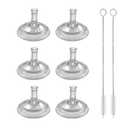 Straw Nipples for Nanobebe Flexy Silicone Bottles (5oz & 9oz), Soft 100% Silicone Sippy Straw Nipples, Leak-Resistant, Includes 2 Cleaning Brush, 8m+, 6 Pack