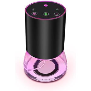 Waterless Essential Oil Diffuser Aromatherapy Scent Diffusers for Home Large Room, Bedroom, Car, Office, Desk, Battery Operated Mini Portable Air Freshener (Black-Glass)