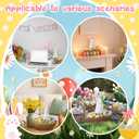 Bucherry 17 Pcs Cute Bunny Table Centerpiece Spring Tray Decorations Include Resin Bunny Decor 15 Pastel Faux Eggs and Raffia Grass Resin Rabbit Statue Table Centerpiece for Tables Spring Home Decor