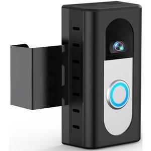 QIBOX Anti-Theft Video Doorbell Mount Compatible with Video Doorbell 4/3/3 Plus/2/1/(2020 Release), Adjustable No-Drill Mounting Bracket Wedge Adapter Holder Accessories for Home Rentals Office Room, Black