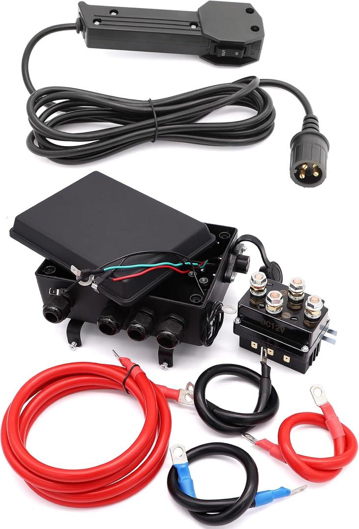 12V 500A Winch Solenoid Contactor Relay,control Box and hand controller for 8000lbs-17000lbs ATV UTV Winches