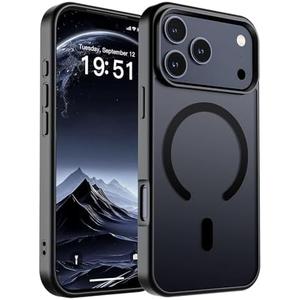 SUPFINE Magnetic for iPhone 17 Pro Case (Compatible with MagSafe)(Military Grade Drop Protection) Translucent Matte Shockproof with Anti-Fingerprint Phone Cover,Black