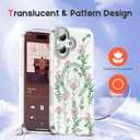 XIQI Compatible with iPhone 17 Case 6.3" for Women Girls Cute Translucent Magnetic Phone Case with Floral Pattern [Never Fade Flower Design][Compatible with Mag-Safe],Carnation