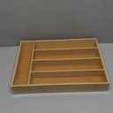 Silverware Organizer Kitchen Drawer Organizer Utensil Organizer Bamboo Silverware Holder Cutlery Organizer in Drawer Flatware Organizer Tray(5 slots, Natural