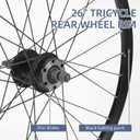 MTB Wheel 24"/26" Bike Wheelset, Bicycle Rim, Front Wheel-Quick Release Disc Brake, Rear Wheel-Bolt-on Axle, 36 Spoke, Compatible 6-8 Speed Cassette, Aluminum Alloy