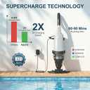 Handheld Pool Vacuum Cleaner, Updated Cordless Pool Cleaner with Powerful Suction, 15 GPM, Great for Dirt Sand Debris for Hot Tub Spa Floor Pool (Gray)