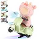 Simgoing 1 Pcs Doll Scooter Doll Vehicles Mini Electric Scooter with Music & Lights Could Rotate 360 Dolls Accessories Cute Scooters Ornaments Battery Not Included (Green)
