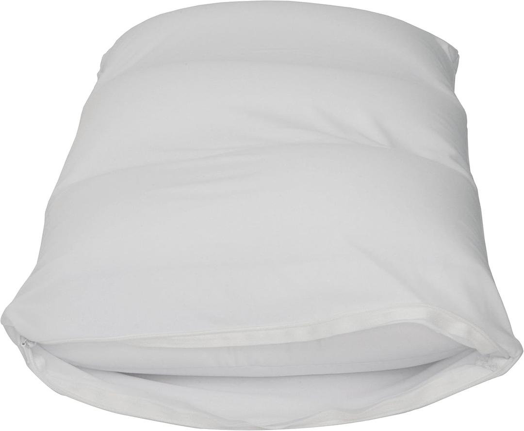 Cover Only for Microbead Cloud Bed-Pillow, Blend-Unique Design Adjusts Shape-Pillowcases Only, Small, White - (20.5L x 12.5W x 5H), for Small Pillow