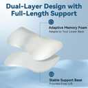 Adjustable Height Lumbar Support Pillow for Sleeping, Ergonomic Contour Lower Back Pillow for Bed with Breathable Washable Cover, Spine Alignment & Sleep Comfort, Grey, 23.6 x 9.8 x 3.1 Inch