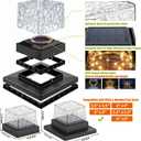 VIODAIM Solar Post Cap Lights 4x4 5x5 6x6, Waterproof Firefly, 8-Pack
Crackle Acrylic-look Cover, 33 ft Copper LEDs, Warm/Fade Modes, Black 8-pack for Deck Fence Patio Posts