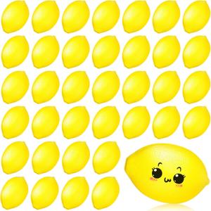 36 Pcs Lemon Toys Lemon Relieve Stress Ball Party Favors Pu Foam Quick Rising Fruit Stress Relieve Toys for School Home Small Party Bag Fillers