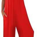 STOLKISS Women’s Casual Jumpsuits One Piece Loose Stretchy Long Sleeve Fall Jumpsuit Wide Leg Long Pants Rompers with Pockets, XL